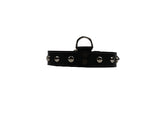 Black Dog Collar with Round Silver Studs