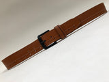Men's Tan Leather Belt with Black Buckle 38A12