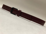 Men's Burgundy Leather Belt with Black Buckle 36A12