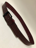 Men's Burgundy Leather Belt with Black Buckle 36A12