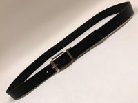 Men's Black Leather Belt with Silver Tone Buckle 44Z1