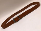 Men's Tan Leather Belt with Silver Tone Buckle 44Z4