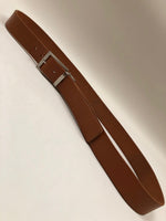 Men's Tan Leather Belt with Silver Tone Buckle 42Z5