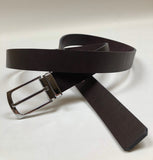 Men's Dark Brown Belt with Silver Tone Buckle 42Z3
