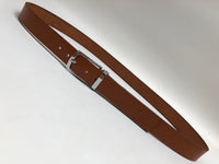 Men's Tan Leather Belt with Silver Tone Buckle 40Z5