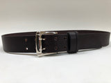 Men's Dark Brown Double Prong Leather Belt B1854