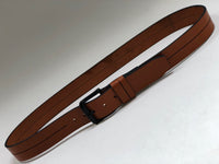 Men's Light Tan Leather Belt with Black Stitching 40C2
