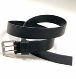 Men’s smooth black leather belt SKU#42C2
