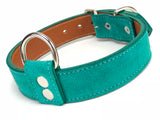 Dark Turquoise Suede Dog Collar DC104