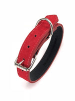Red Suede Dog Collar  DC133