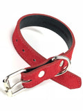 Red Suede Dog Collar  DC133