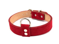 Red Suede Dog Collar DC34