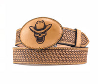 Skull Head With Hat Leather Buckle