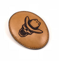 Skull Head With Hat Leather Buckle