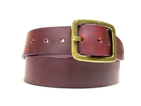 mens burgundy belt with gold buckle